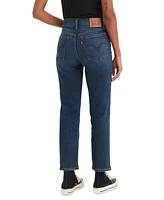 Levi's Women's Wedgie Straight-Leg High Rise Cropped Jeans