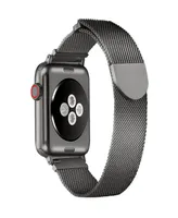 Posh Tech Unisex Milanese Graphite Stainless Steel Mesh 2 Piece Strap for Apple Watch Sizes - 42mm, 44mm, 45mm, 49mm