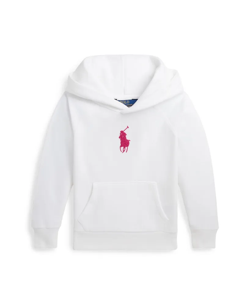 Polo Ralph Lauren Big Girls French Knot Pony Fleece Hooded Sweatshirt