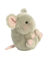 Aurora Mini Frisk Mouse Rolly Pet Round Plush Toy Gray 5"