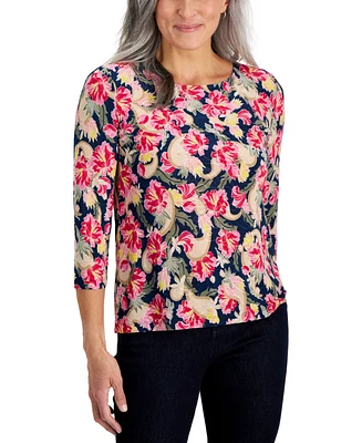 Jm Collection Petite Oaklyn Garden Jacquard Top, Created for Macy's