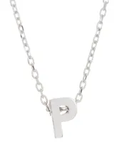 Adornia Rhodium-Plated Mini Initial A Pendant Necklace, 16" + 2" extender