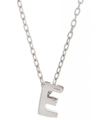 Adornia Rhodium-Plated Mini Initial A Pendant Necklace, 16" + 2" extender