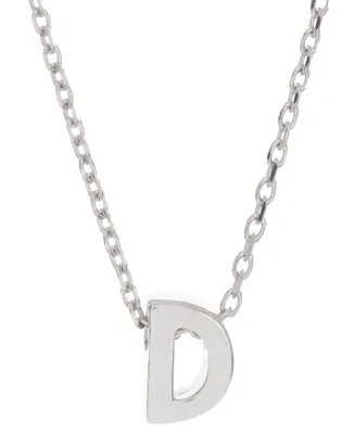 Adornia Rhodium-Plated Mini Initial A Pendant Necklace, 16" + 2" extender