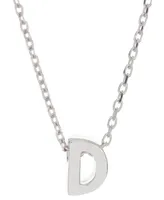 Adornia Rhodium-Plated Mini Initial A Pendant Necklace, 16" + 2" extender