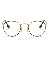 Ray-Ban Unisex Round Metal Optics Eyeglasses, RB3447V