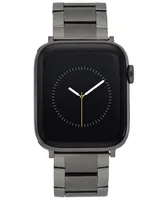 Vince Camuto Men's Gunmetal Gray Stainless Steel Link Band Compatible with 42mm, 44mm, 45mm, Ultra, Ultra2 Apple Watch