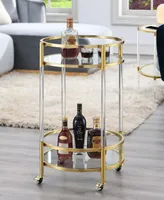 Convenience Concepts 22.25" Glass Royal Crest Acrylic Round Bar Cart