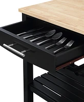 Convenience Concepts Ellaine 24.75" Wood Butcher Block Kitchen Cart
