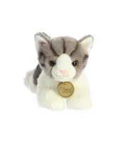 Aurora Small Grey Tabby Cat Miyoni Adorable Plush Toy 8"