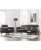 Nice Link Ava 84" Mid-Century Modern Leather Sofa