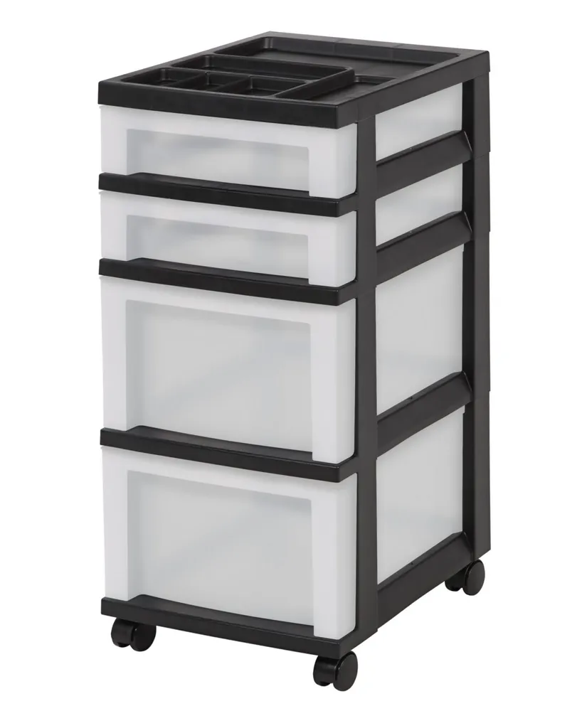 Iris -Drawer Storage Cart with Organizer Top