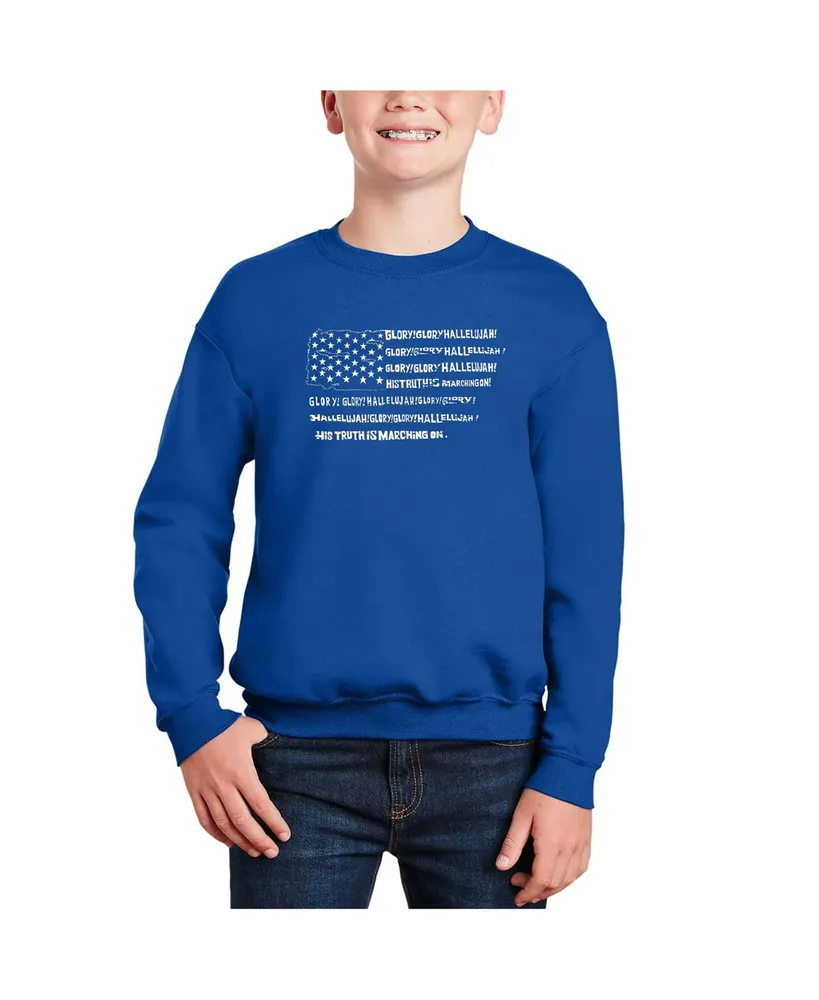 Glory Hallelujah Flag - Big Boy's Word Art Crewneck Sweatshirt