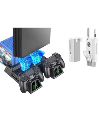Bolt Axtion Cooling Fan Playstation Vertical Stand with Dual Controller Ext Port Charger Dock Station and 12 Slots With Bundle