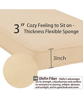 Aoodor Patio Bench Cushion Outdoor Olefin Fabric Slipcover Sponge Foam 46.5” x 17.7” 3” - Charcoal