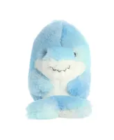 Aurora Mini Sutton Shark Rolly Pet Round Plush Toy Blue 5"