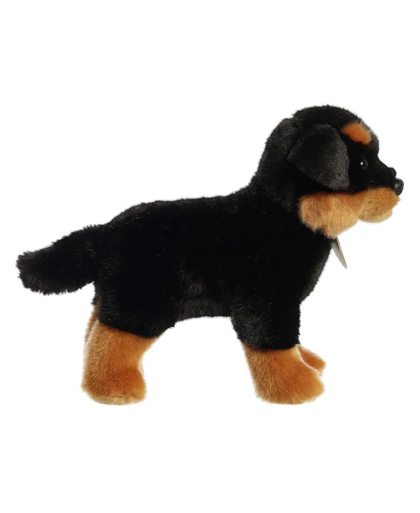 Aurora Medium Rottweiler Miyoni Adorable Plush Toy Black 10"
