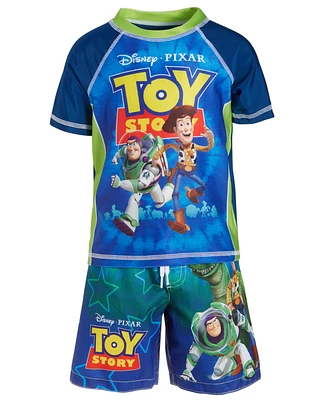 Toy Story Toddler Boys Rash Guard & Swim Trunks, 2 Piece Set