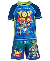 Toy Story Toddler Boys Rash Guard & Swim Trunks, 2 Piece Set