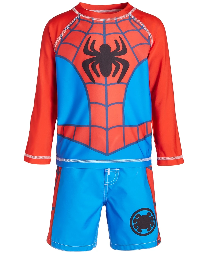 Marvel Toddler Boys Spider-Man Rash Guard & Swim Trunks, 2 Piece Set