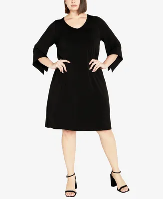 Avenue Plus Size Gianna Relaxed Fit Knee Length Dress