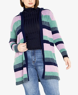 Avenue Plus Size Romy Hooded Cardigan Sweater