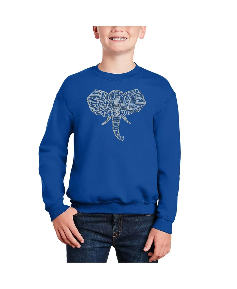 La Pop Art Boys Tusks Word Art Crewneck Sweatshirt