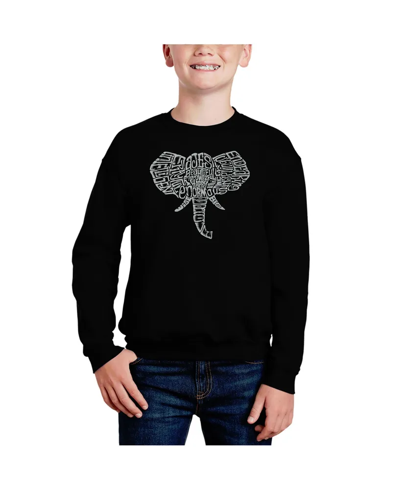 La Pop Art Boys Tusks Word Crewneck Sweatshirt