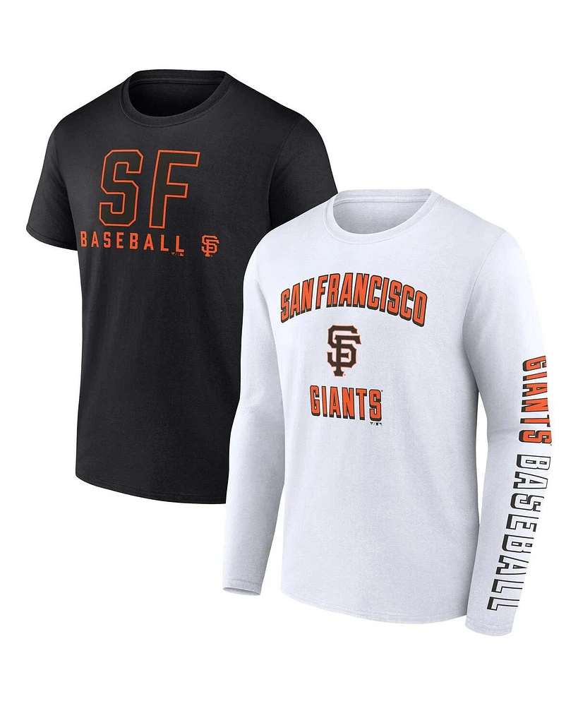 Men's Fanatics Black, White San Francisco Giants Two-Pack Combo T-shirt Set
