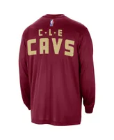 Men's Nike Wine Distressed Cleveland Cavaliers 2023/24 City Edition Authentic Pregame Performance Long Sleeve Shooting T-shirt