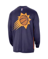 Men's Nike Purple Distressed Phoenix Suns 2023/24 City Edition Authentic Pregame Performance Long Sleeve Shooting T-shirt