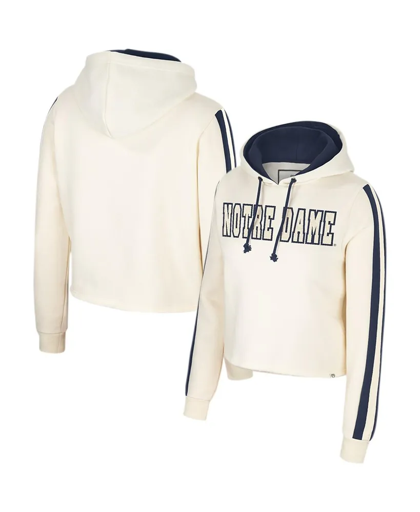 Women's Colosseum Cream Notre Dame Fighting Irish Perfect Date Cropped Pullover Hoodie