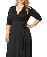 Kiyonna Plus Meadow Dream Maxi Wrap Dress