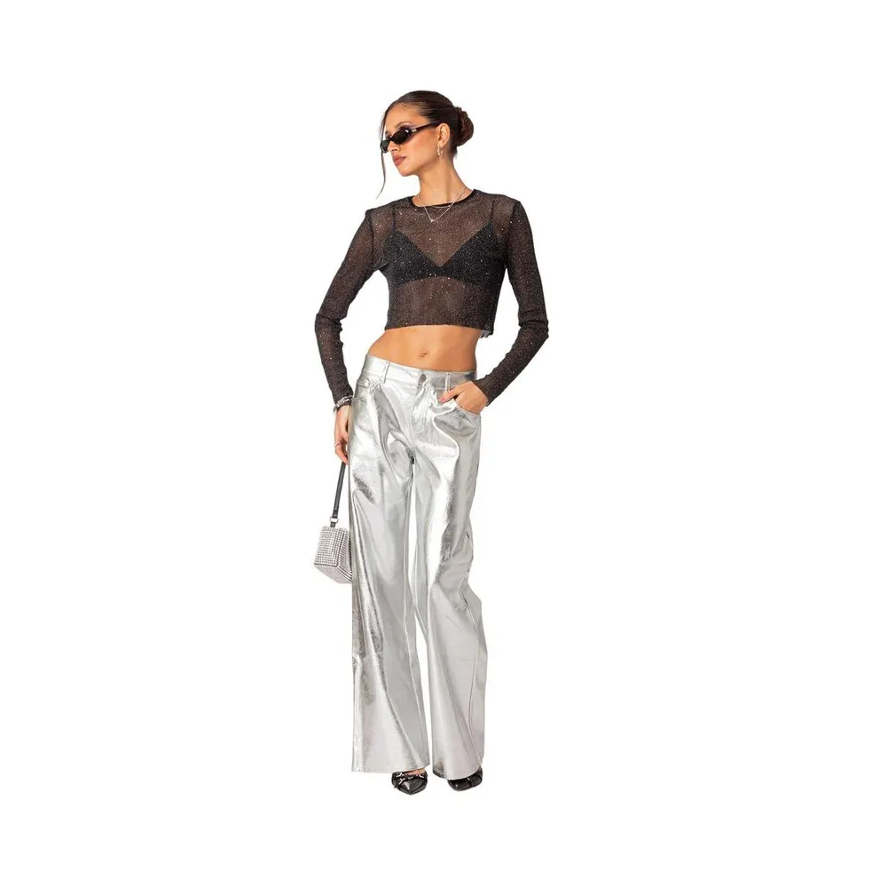 Women's Kim metallic faux leather pants