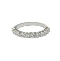 Suzy Levian Sterling Silver White Cubic Zirconia Half Band Ring