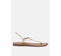 Rag & Co Madeline Gold Flat Thong Sandals