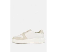 Kjaer Womens Dual Tone Leather Sneakers