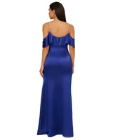 Adrianna by Papell Women's Liquid Satin Rhinestone-Strap Gown