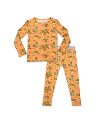 Bellabu Bear Toddler| Child Unisex Kids Pumpkin Set of 2 Piece Pajamas