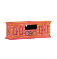 Tv Stand Pink 43.3"x11.8"x15.7" Solid Wood Mango