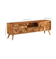 Tv Stand Solid Wood Sheesham with Honey Finish 55.1"x11.8"x15.7"