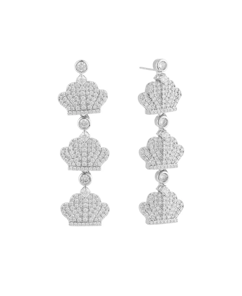 Heymaeve Platinum Plated Brass Crown Earrings