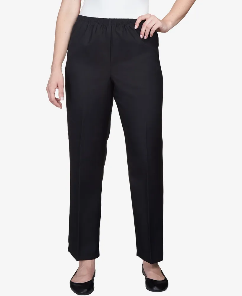Alfred Dunner Classics Womens Mid Rise Straight Pull-On Pants