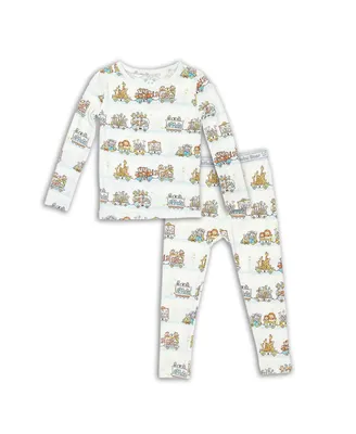 Bellabu Bear Toddler| Child Unisex Zoo Train Set of 2 Piece Pajamas