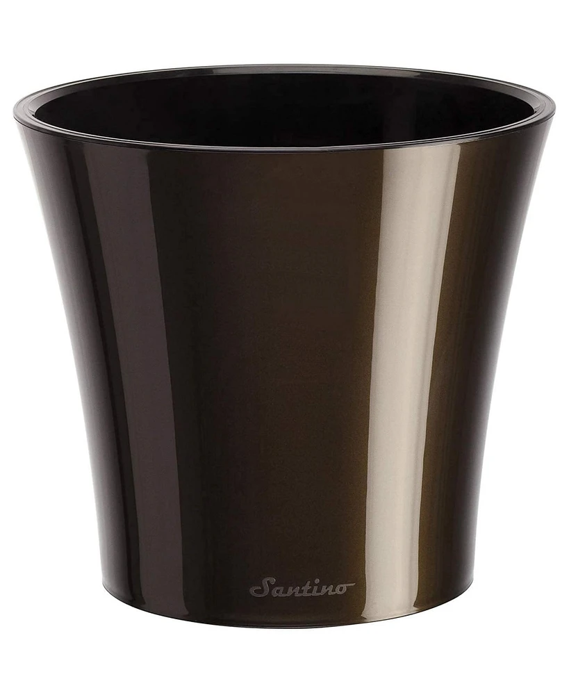 Decopots Plastic Round Modern Flower Pot with Drainage Planter