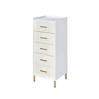 Myles Jewelry Armoire, White, Champagne & Gold Finish