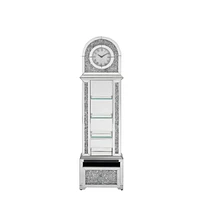 Simplie Fun Noralie Grandfather Clock with Led Mirrored & Faux Diamonds