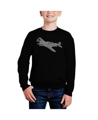 P40 - Big Boy's Word Art Crewneck Sweatshirt