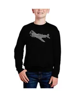 P40 - Big Boy's Word Art Crewneck Sweatshirt