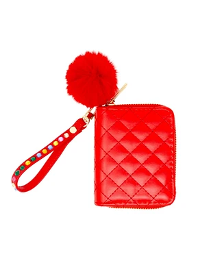 Tiny Treats + Zomi Gems Girls Red Quilted Rhinestone Strap Wallet